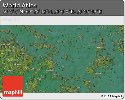 Satellite 3D Map of the Area around 60° 16' 48" N, 20° 28' 30" E