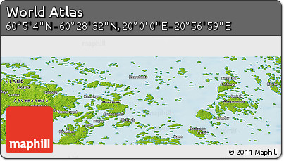 Physical Panoramic Map of the Area around 60° 16' 48" N, 20° 28' 30" E