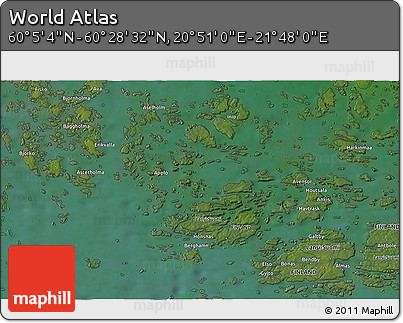 Satellite 3D Map of the Area around 60° 16' 48" N, 21° 19' 30" E