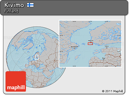 Gray Location Map of Kivimo, hill shading