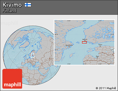 Gray Location Map of Kivimo, hill shading