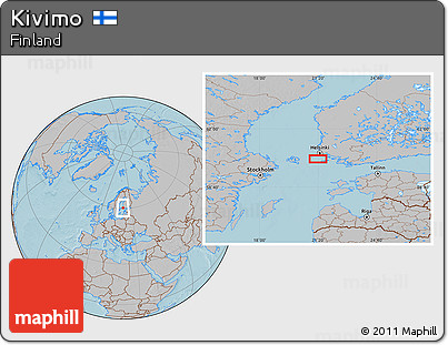 Gray Location Map of Kivimo, hill shading