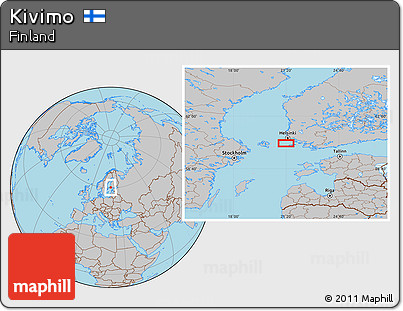 Gray Location Map of Kivimo