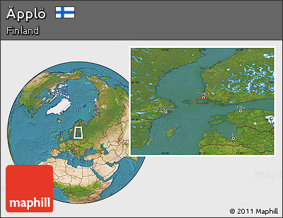 Satellite Location Map of Äpplö