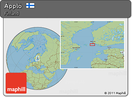 Savanna Style Location Map of Äpplö