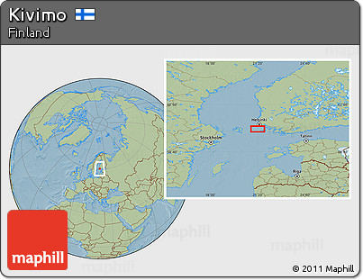 Savanna Style Location Map of Kivimo, hill shading