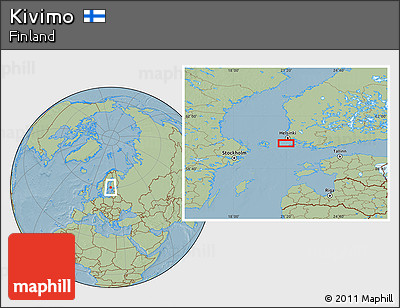 Savanna Style Location Map of Kivimo, hill shading