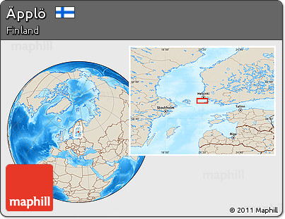 Shaded Relief Location Map of Äpplö