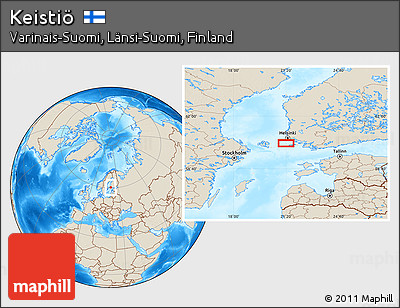 Shaded Relief Location Map of Keistiö