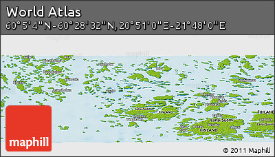 Physical Panoramic Map of the Area around 60° 16' 48" N, 21° 19' 30" E