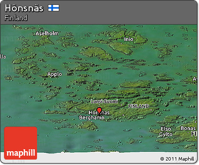 Satellite Panoramic Map of Hönsnäs