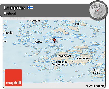 Shaded Relief Panoramic Map of Lempnäs