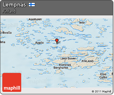 Shaded Relief Panoramic Map of Lempnäs