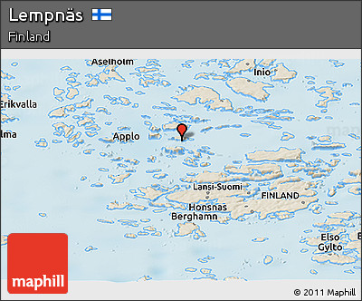 Shaded Relief Panoramic Map of Lempnäs