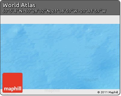 Shaded Relief 3D Map of the Area around 60° 16' 48" N, 21° 10' 29" W