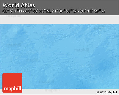 Shaded Relief 3D Map of the Area around 60° 16' 48" N, 21° 10' 29" W