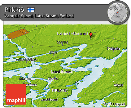 Physical 3D Map of Piikkiö