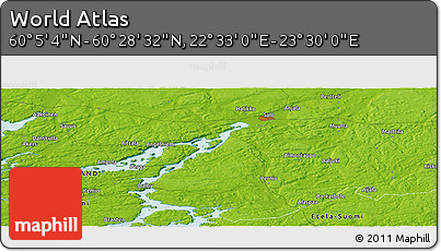 Physical Panoramic Map of the Area around 60° 16' 48" N, 23° 1' 29" E