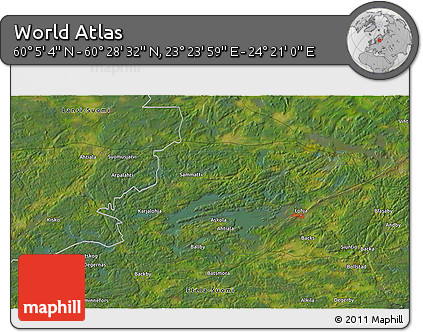 Satellite 3D Map of the Area around 60° 16' 48" N, 23° 52' 30" E
