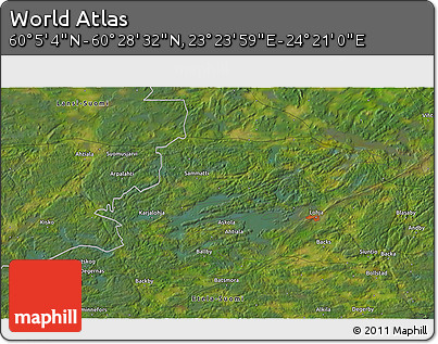 Satellite 3D Map of the Area around 60° 16' 48" N, 23° 52' 30" E