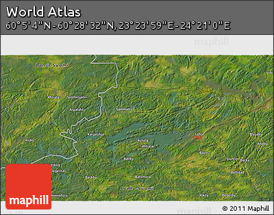 Satellite 3D Map of the Area around 60° 16' 48" N, 23° 52' 30" E