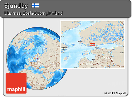Shaded Relief Location Map of Sjundby