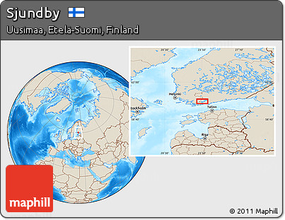 Shaded Relief Location Map of Sjundby