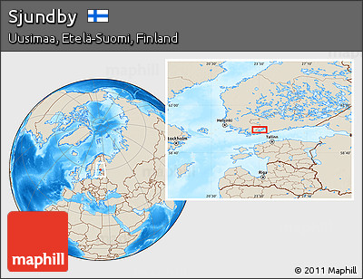 Shaded Relief Location Map of Sjundby