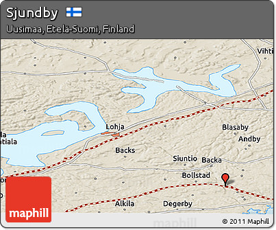 Shaded Relief Panoramic Map of Sjundby