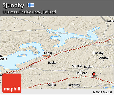 Shaded Relief Panoramic Map of Sjundby