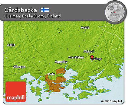Physical 3D Map of Gårdsbacka