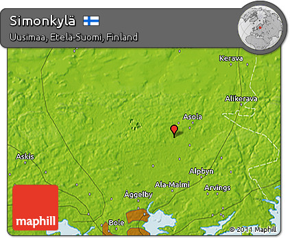 Physical 3D Map of Simonkylä