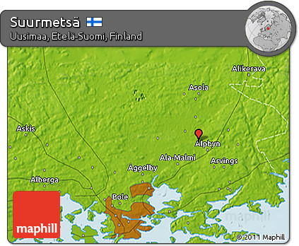 Physical 3D Map of Suurmetsä