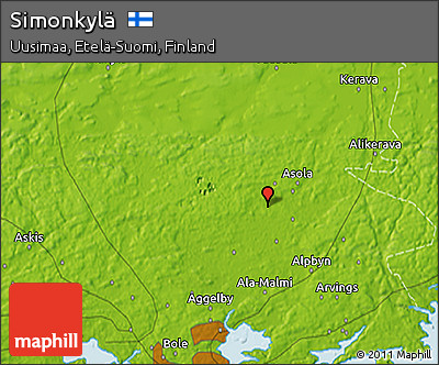 Physical 3D Map of Simonkylä