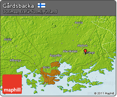 Physical 3D Map of Gårdsbacka
