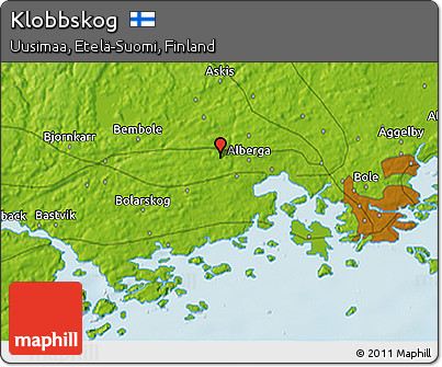 Physical 3D Map of Klobbskog