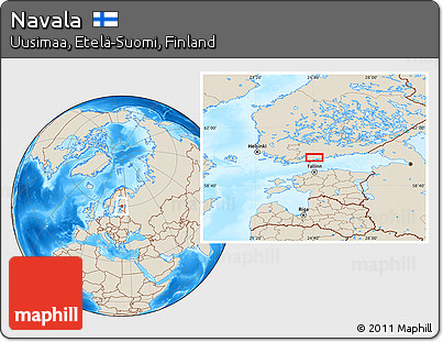 Shaded Relief Location Map of Navala
