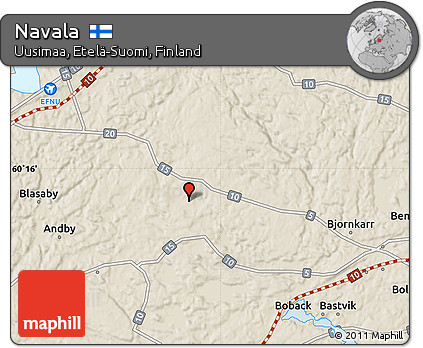 Shaded Relief Map of Navala