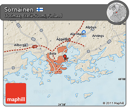 Shaded Relief Map of Sörnäinen