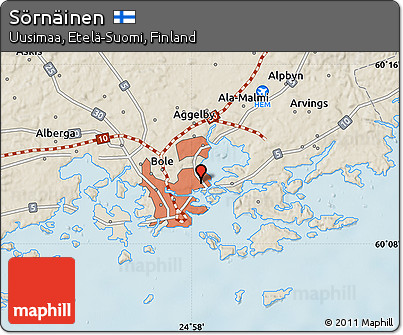 Shaded Relief Map of Sörnäinen