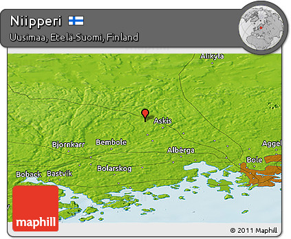 Physical Panoramic Map of Niipperi