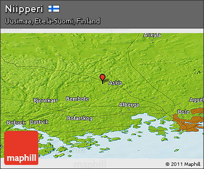 Physical Panoramic Map of Niipperi