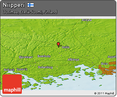Physical Panoramic Map of Niipperi