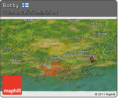 Satellite Panoramic Map of Botby