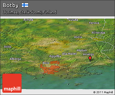 Satellite Panoramic Map of Botby