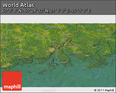 Satellite 3D Map of the Area around 60° 16' 48" N, 25° 34' 30" E