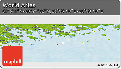 Physical Panoramic Map of the Area around 60° 16' 48" N, 26° 25' 29" E