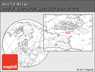 Blank Location Map of the Area around 60° 16' 48" N, 27° 16' 29" E