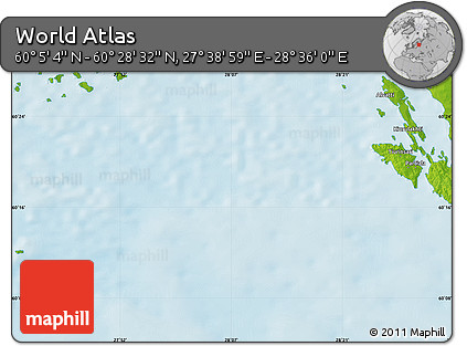 Physical Map of the Area around 60° 16' 48" N, 28° 7' 30" E
