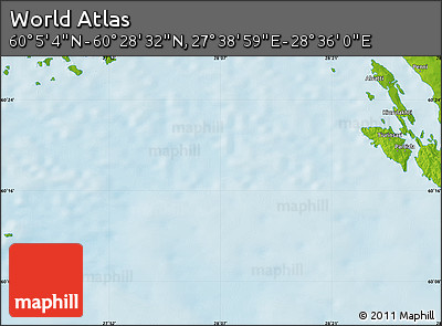 Physical Map of the Area around 60° 16' 48" N, 28° 7' 30" E